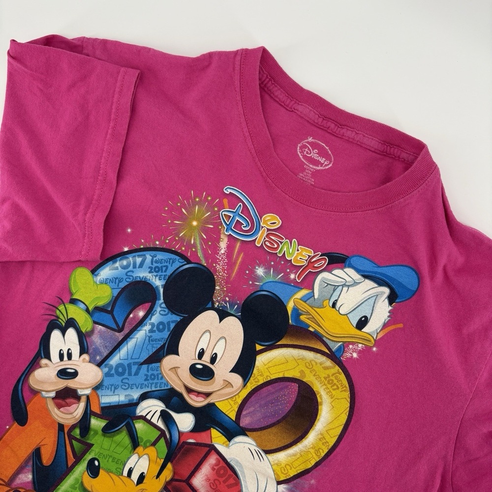 Disney T-Shirt Kids M/M 8/10 Pink 2017 Florida Mickey Mouse Graphic Short Sleeve